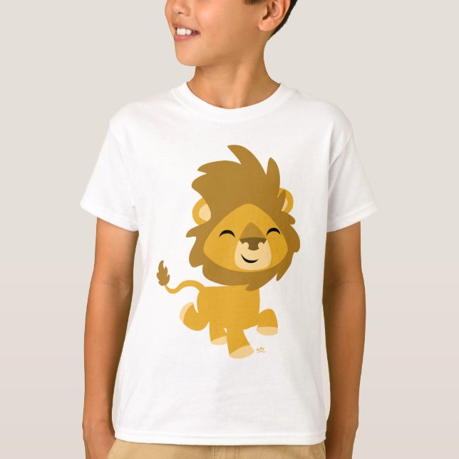 Happy Cartoon Lion Children T-shirt (Front)