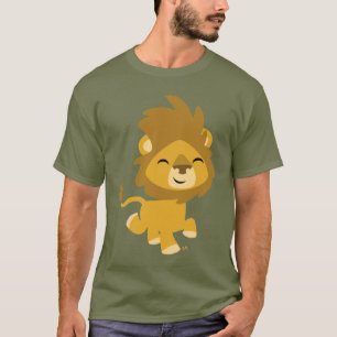 Happy Cartoon Lion Men T-shirt
