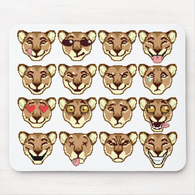 Happy Cartoon Lioness emoticon Mousepad (Front)