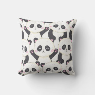 Happy Cartoon Panda Pattern Cushion