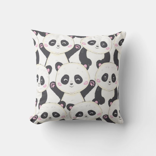 Happy Cartoon Panda Pattern Cushion (Front)