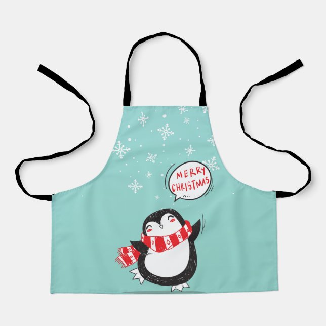 Happy Cartoon Penguin Apron (Front)
