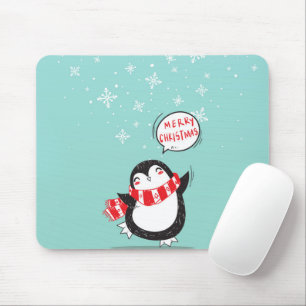 Happy Cartoon Penguin Mouse Mat