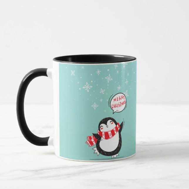 Happy Cartoon Penguin Mug (Left)