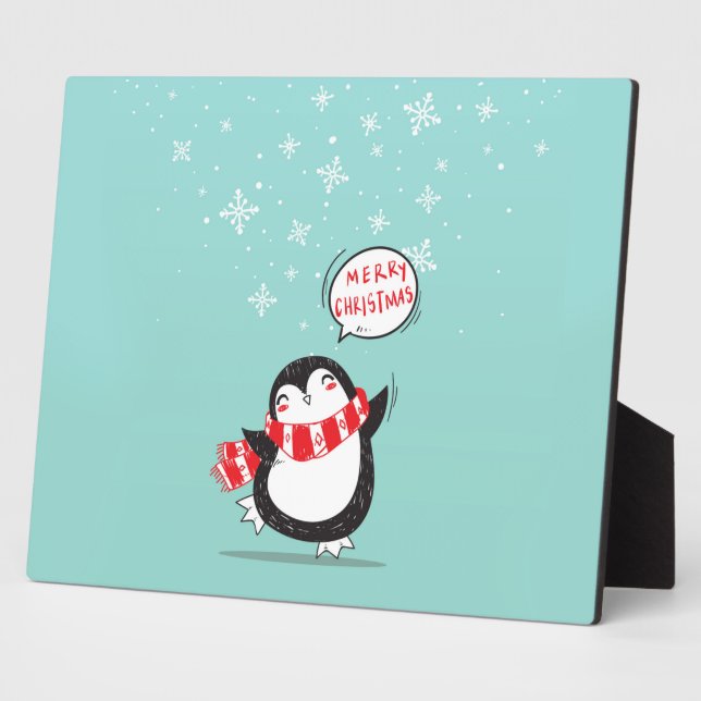 Happy Cartoon Penguin Plaque (Side)