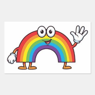 Happy Cartoon Rainbow Character Sticker