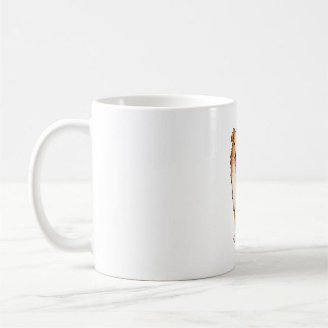 Happy Cartoon Rough Collie  Coffee Mug (Left)