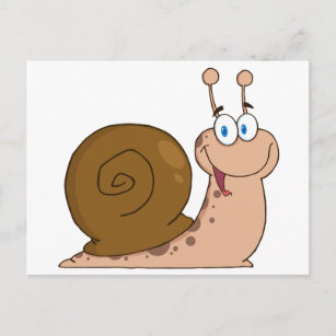 Happy Cartoon Snail Postcard