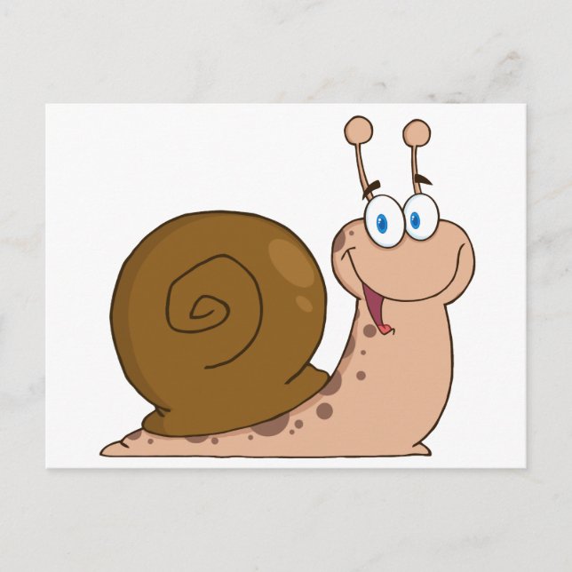 Happy Cartoon Snail Postcard (Front)