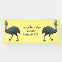 Happy cassowary bird cartoon illustration 