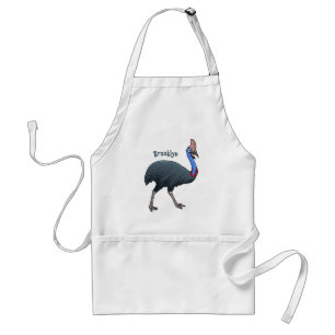 Happy cassowary bird cartoon illustration standard apron
