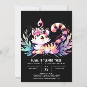 Happy Castle Tiger Birthday Invitation