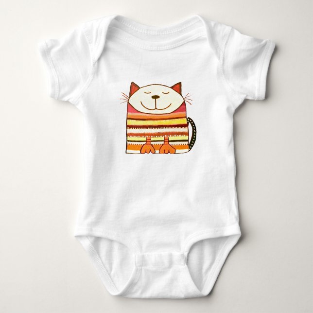 Happy Cat Baby Bodysuit (Front)