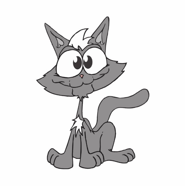 Happy cat cartoon photo sculpture key ring (Front)