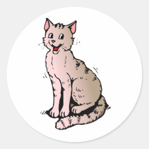 Happy Cat Classic Round Sticker