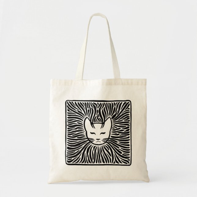 Happy Cat Cotton Tote Bag (Front)