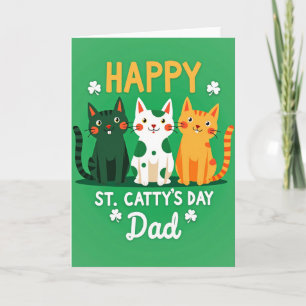 Happy Cat Dads St Catty Day Card