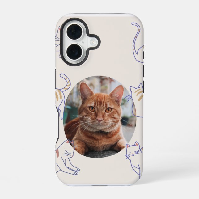 Happy Cat Day! iPhone 16 Case (Back)