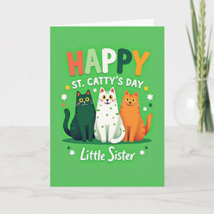 Happy Cat Day Little Sister Card