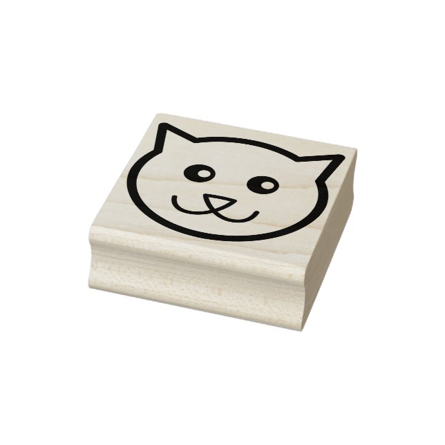 happy cat face art stamp (Stamp)