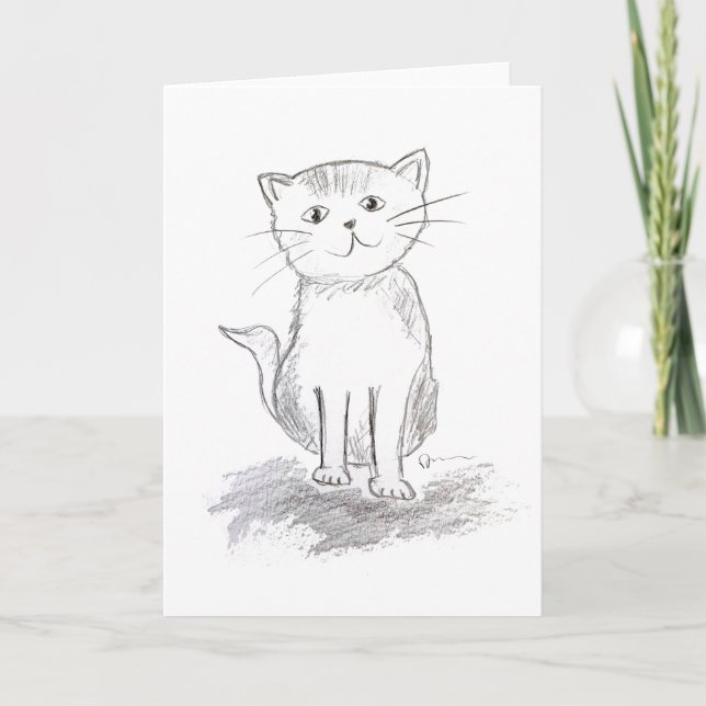 Happy Cat Greeting Card (Front)