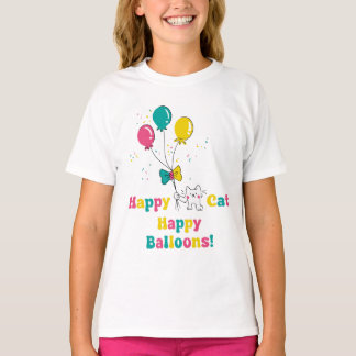 Happy Cat, Happy Balloons!🎈🐱 T-Shirt