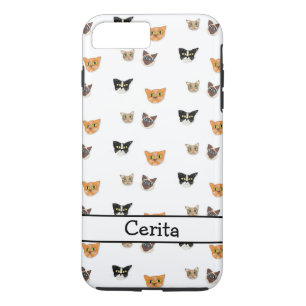 Happy Cat Heads - Pattern iPhone 8 Plus/7 Plus Case