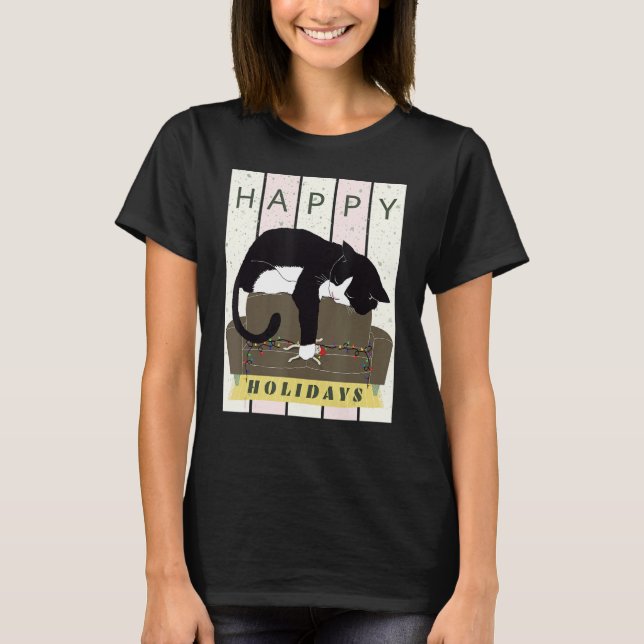 Happy Cat Holidays T-Shirt (Front)