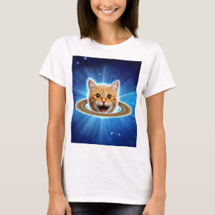 Happy cat in space. T-Shirt