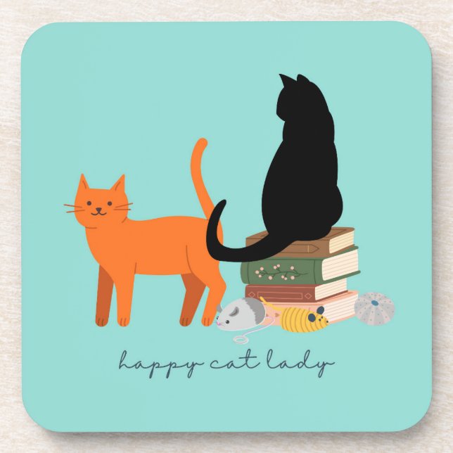 Happy Cat Lady Coaster (Front)