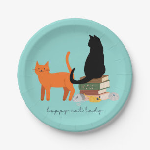 Happy Cat Lady Paper Plate