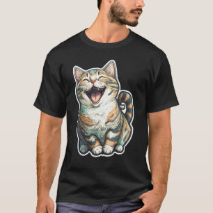 Happy Cat Laughing Kitten Pet Funny T-Shirt