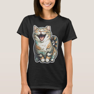 Happy Cat Laughing Kitten Pet Funny T-Shirt