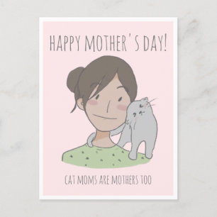 Happy Cat Mother's Day Gift Tags Postcard