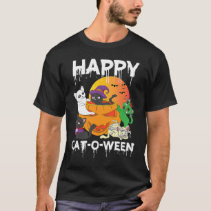 Happy Cat O Ween Cat Men Halloween Day Celebratio T-Shirt