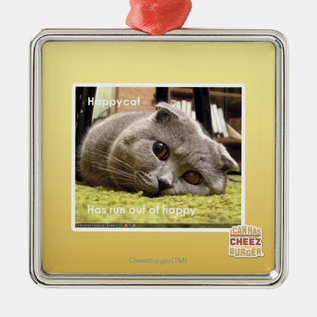Happy cat, out of happy metal tree decoration (Front)