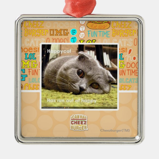 Happy cat, out of happy metal tree decoration (Front)