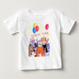 Happy Cat Party Baby T-Shirt