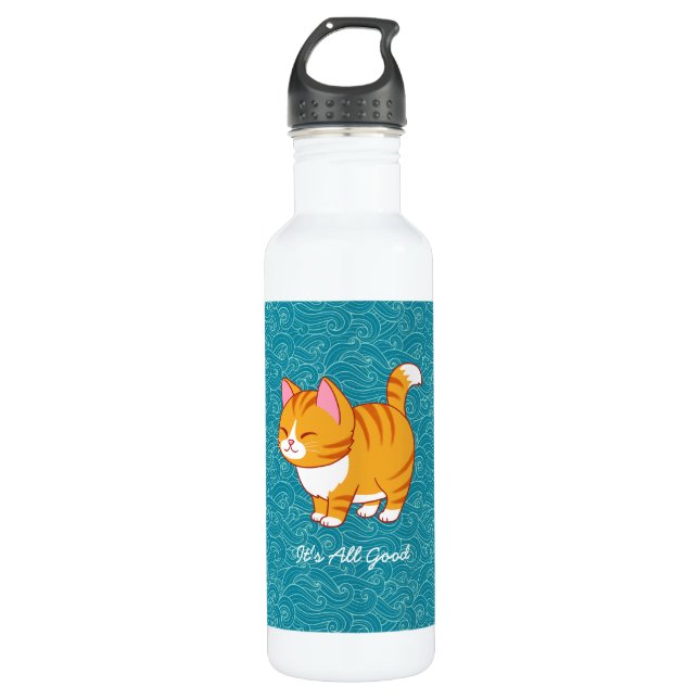 Happy Cat Personalised  710 Ml Water Bottle (Front)