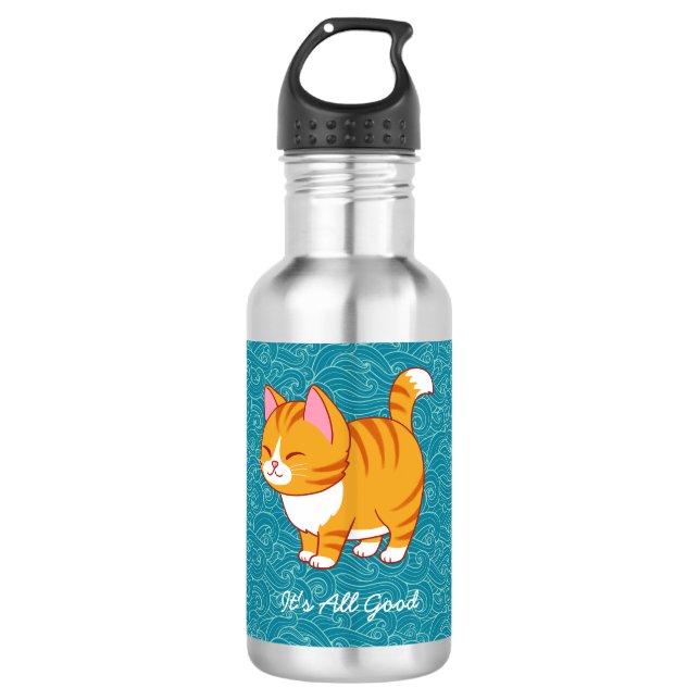 Happy Cat Personalised  710 Ml Water Bottle (Front)