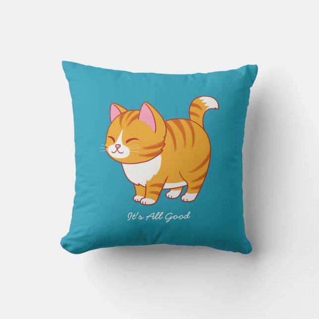 Happy Cat Personalised  Cushion (Front)