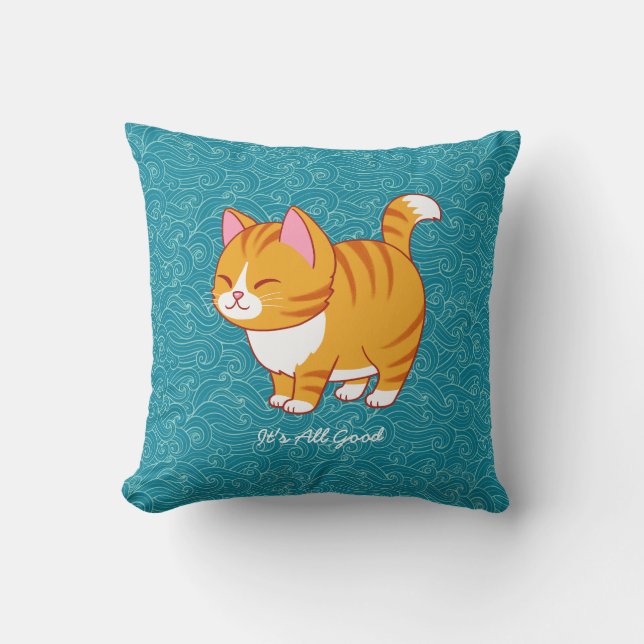 Happy Cat Personalised  Cushion (Front)