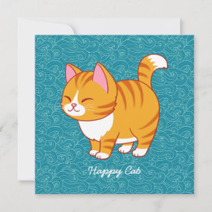 Happy Cat Personalised  Invitation