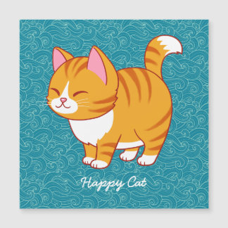 Happy Cat Personalised  Magnetic Invitation