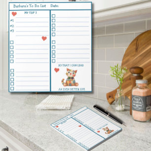 Happy Cat Personalised Planner To Do List Notepad