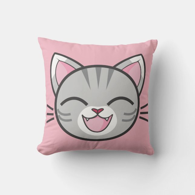 Happy cat pillow (Front)