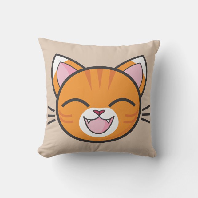 happy cat pillow (Front)