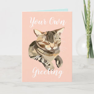 Happy Cat Purring Personalised Card