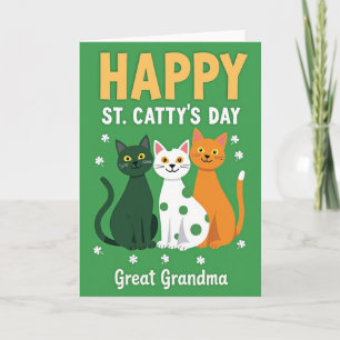 Happy Cat St Cattys Day Card