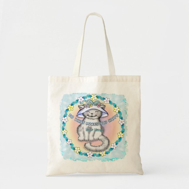 Happy Cat Tote Bag (Front)